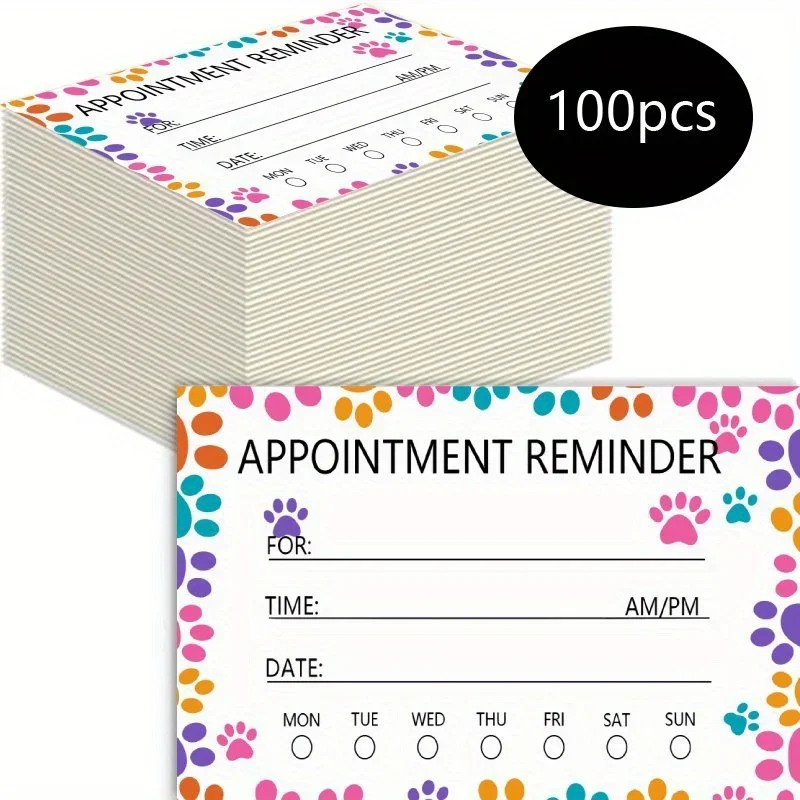 100pcs Animal Themed Notification Cards, Suitable for Veterinary Clinics, Pet Foster Care, Animal Hospitals and Other Places