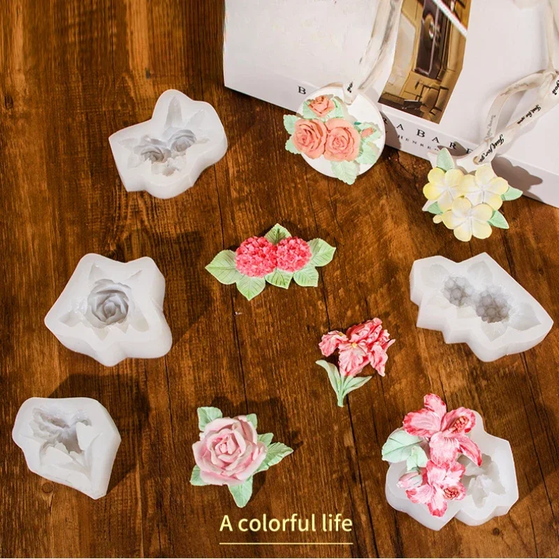 Zackoo 3D Flower Chocolate Silicone Mold For Making DIY Roses Aromatherapy Diffuser Stone Gypsum Brand Car Pendant Candle Mould