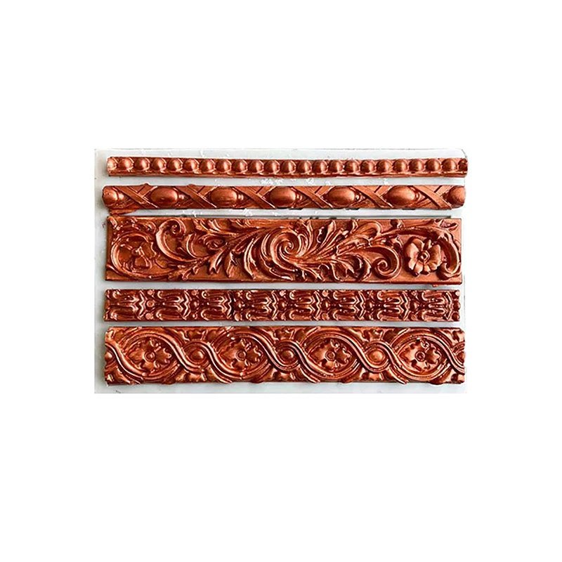 1Pc Baroque Fondant Molds Scroll Border Lace Silicone Molds Curlicues Gum Paste Candy Chocolate Molds For Cake Decorating