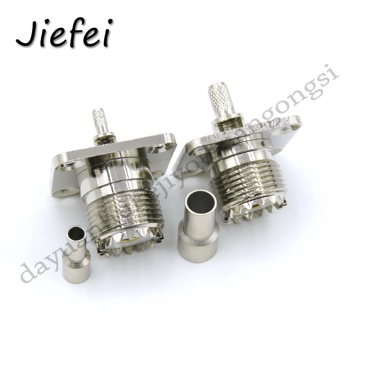 UHF Female SO239 Flange 4 Hole Panel Mount Crimp RG316 RG174 LMR100 / RG58 RG400RF Connector UHF-KF-1.5 UHF-KF-3