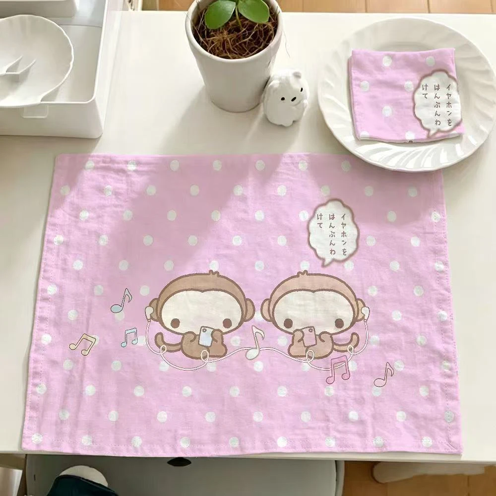 Retro Niedliche Affen-Tischdecke für Wohnheim Schlafzimmer Cartoon Polka Dot Handgemachte Dekoration Tischunterlage Staubdichte Tischdecke – Detail 3