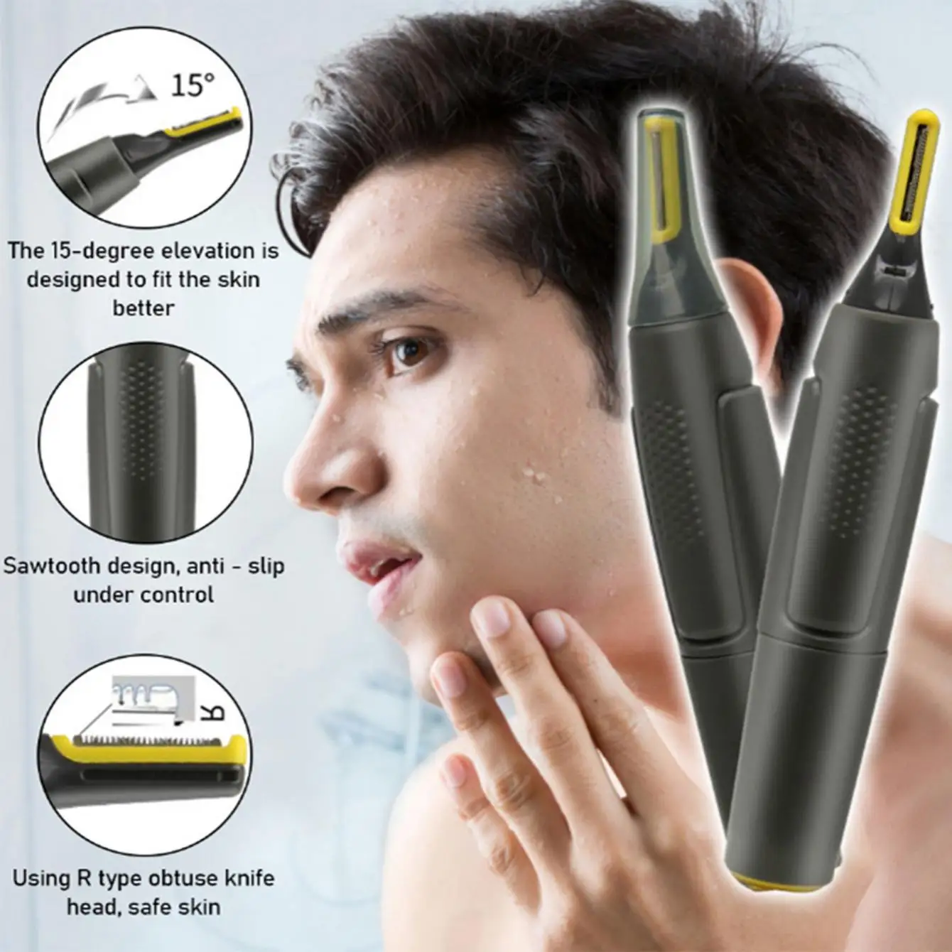 Ultra-Thin Precision Trimmer Electric Nose Hair Trimmer Mini Portable Men's Nose Hair Trimmer Water-Resistant Safe and Clean