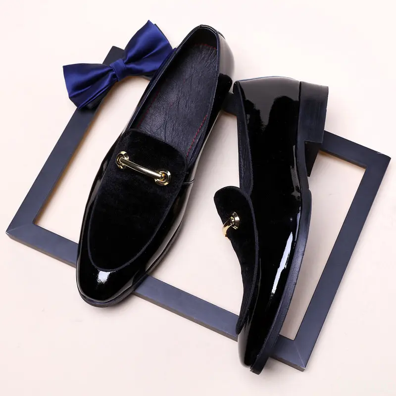 Scarpe in pelle da uomo affari di lusso Oxford traspirante scarpe formali in pelle verniciata Plus Size uomo ufficio Wedding Flats maschio nero