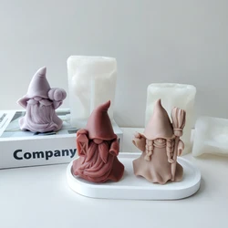 3D Halloween Dwarf Silicone Mold DIY Aromatherapy Candle Plaster Resin Ornaments Mould Gnome Ghost Halloween Decoration