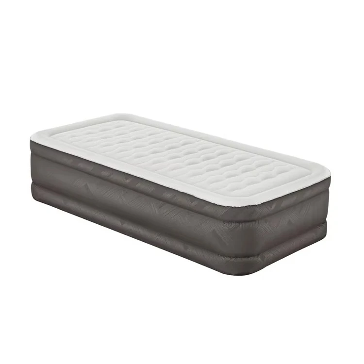 69048 Twin Size Fortech Flocking Foldable Gonflable Indoor Single Self Inflating Air Mattress Bed