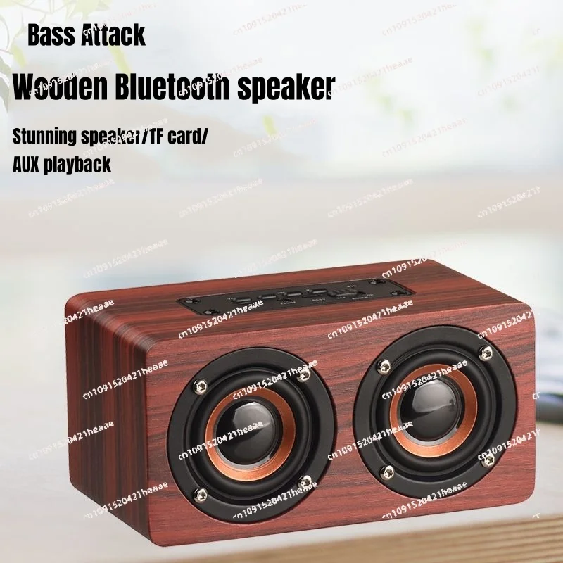 Suitable for  Super Bass Loudspeaker Dual Subwoofer6W Wooden Bluetooth Speaker Portable Stereo