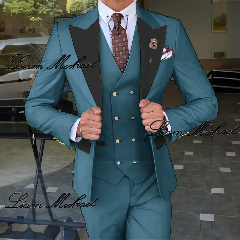 Coral 2024 Men's Suit 3-piece Formal Wedding Tuxedo Groom Customized XS-5XL Suit Elegant Party Dress for Men