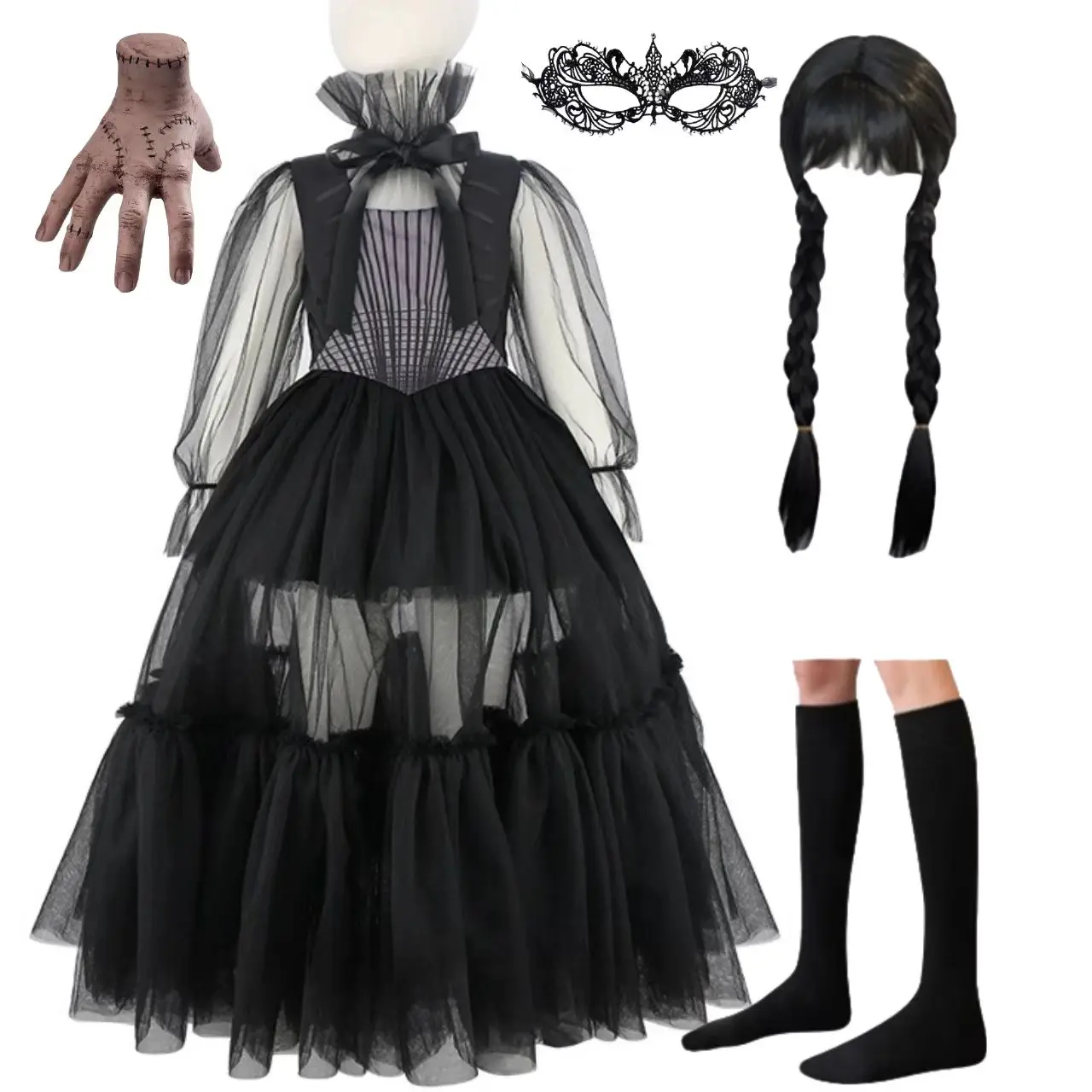 

Семейная вечеринка для девочек, платье для косплея на Хэллоуин, черное кружевное платье принцессы, выпускной бал, праздничные платья для девочек, Carniva