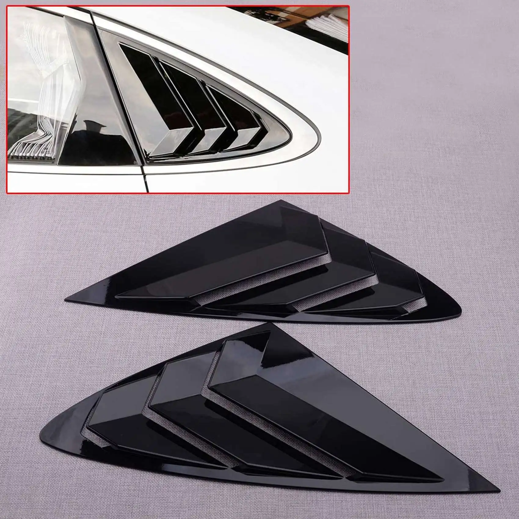 1Pair Black ABS Car Rear Side Window Vent Scoop Louver Fit for Hyundai Sonata DN8 2020 2021