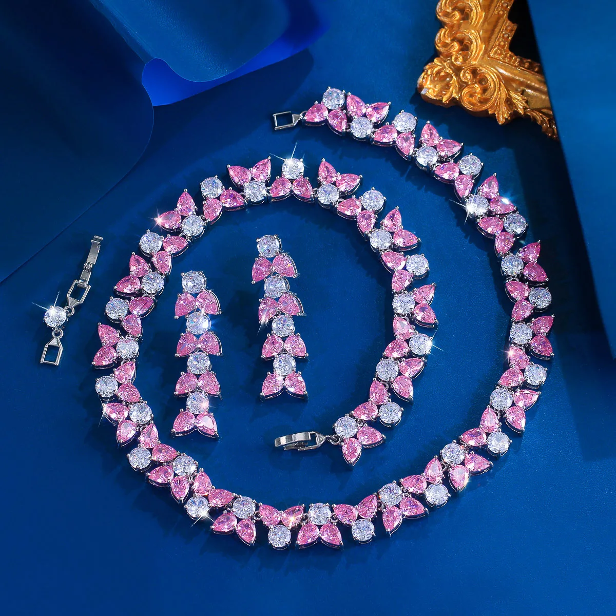 bridal-sparkling-cubic-zirconia-choker-necklace-matching-earrings-formal-occasion-jewelry-set-wedding-party-fashion-accessories