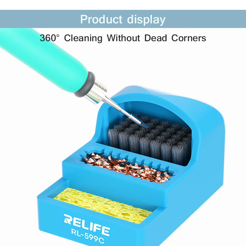 Imagem -03 - Relife-ferro de Solda Cleaner Dica Mini Multifuncional Caixa de Remoção de Estanho Resistente a Alta Temperatura Rl599c em 1