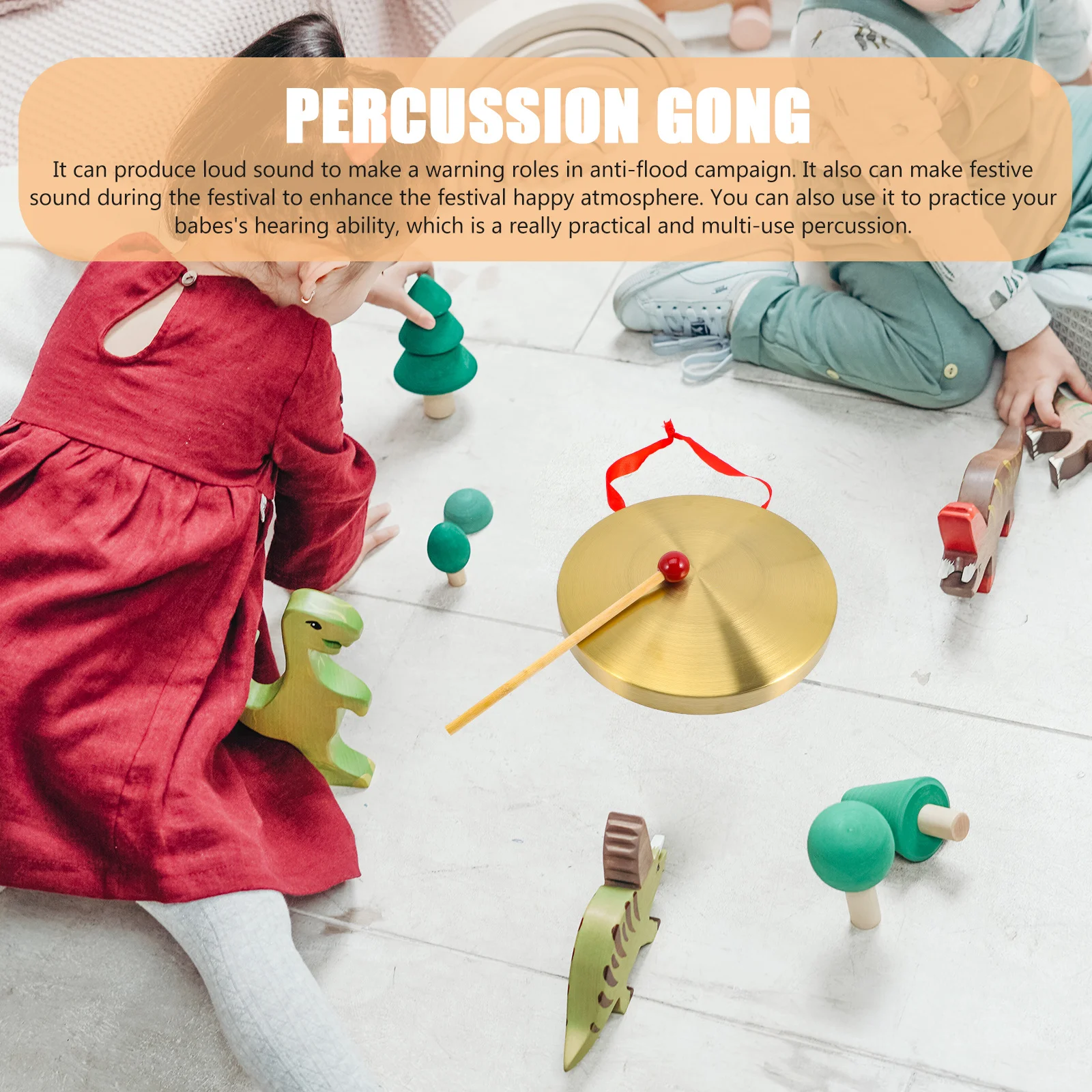 Instrument Gong Portable avec maillet en cuivre, outil d'avertissement Anti-inondation et résonant fort pour ouvrir le jeu de basket-ball