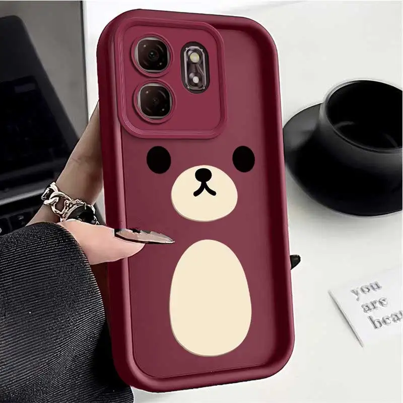 Élégant honnête ours décontracté prêt Flexible pour Infinix Hot 50i étui avec Note Hot 40 50 Pro Plus Smart 9