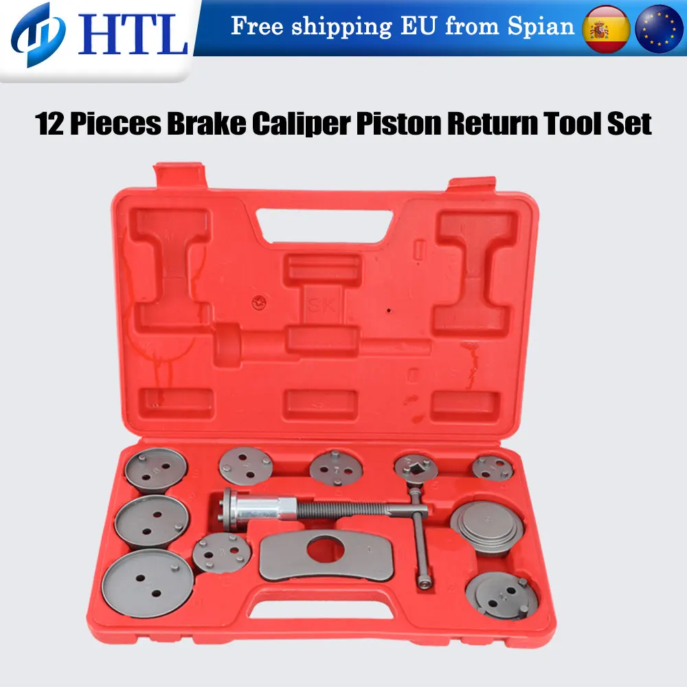 Kit de 12 outils universels pour compresseur de piston d'étrier de frein à disque et réparation de plaquettes de frein de voiture