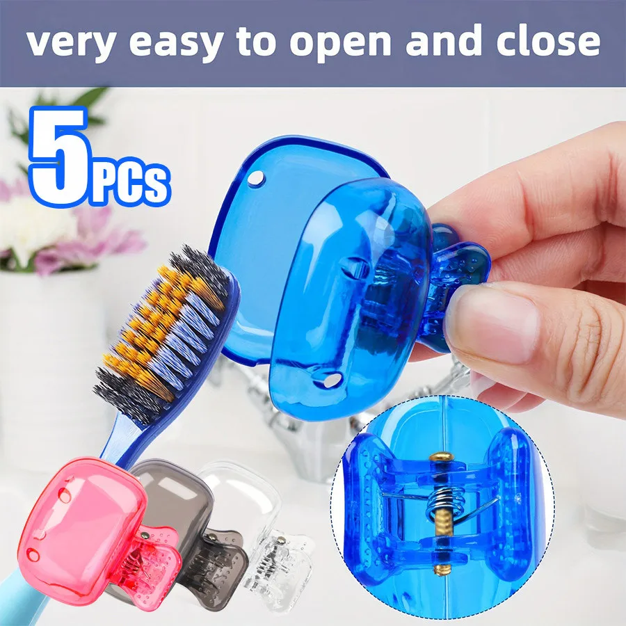 1-5PCs Travel Toothbrush Head Covers Portable Dustproof Universal Toothbrush Head Protective Cap Bathroom Accessories