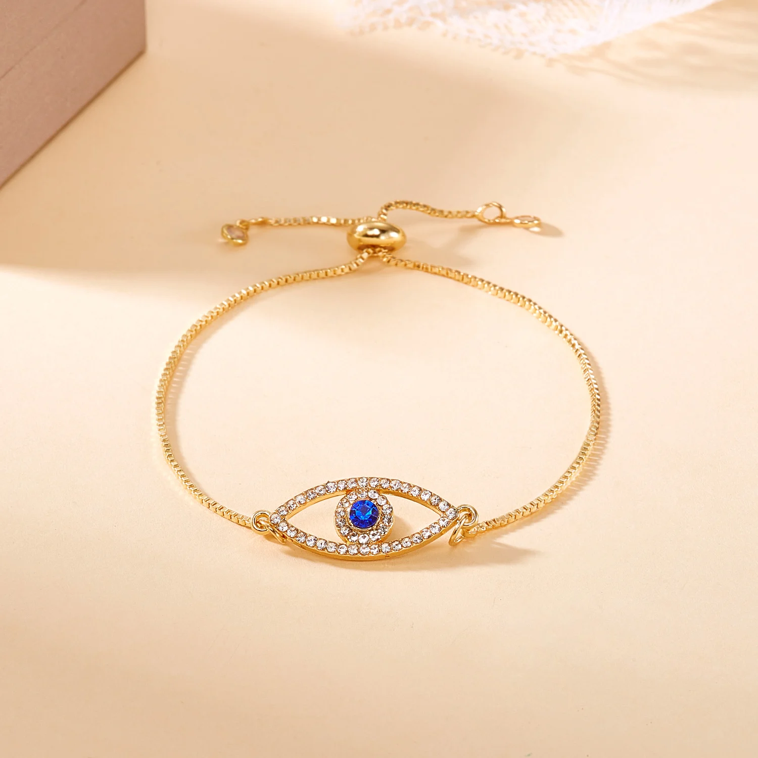 Mode Einfache Blau Strass Evil Eye Armband für Frauen Trendy Zirkon Intarsien Kette Armband Freundschaft Schmuck Geschenke