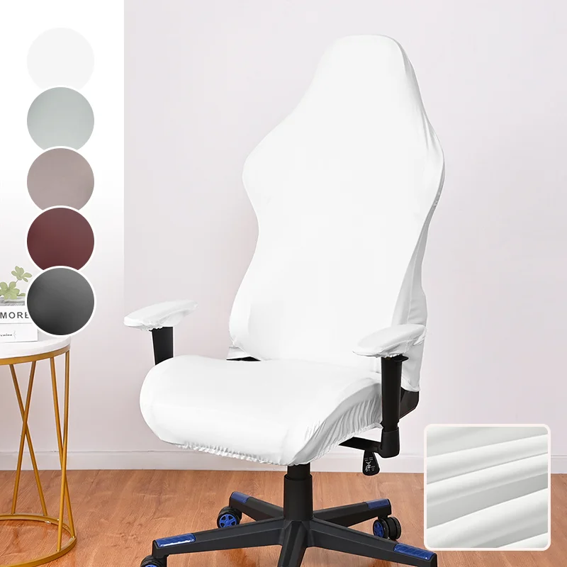 1PC Ergonomic Waterproof PU Leather Office Computer Game Chair Slipcovers Stretchy Swivel Reclining Racing Gaming Chair Covers