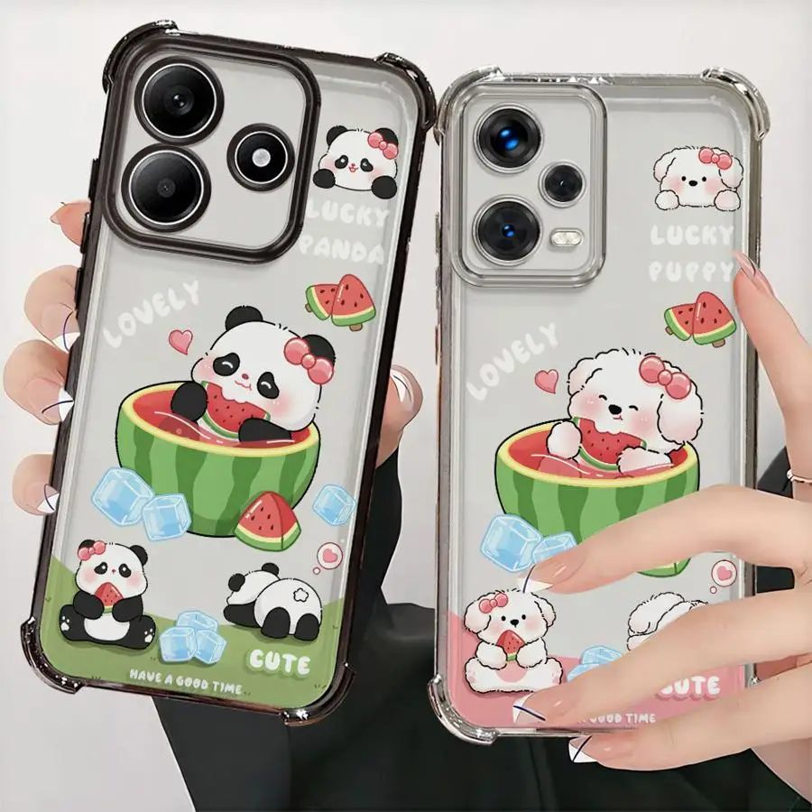 Soft Cover Handyhülle für Redmi Note 9Pro 11s 12 Pro 10s 9S 11 13 10 Pro 14 10 Lite Cartoon Panda Welpe