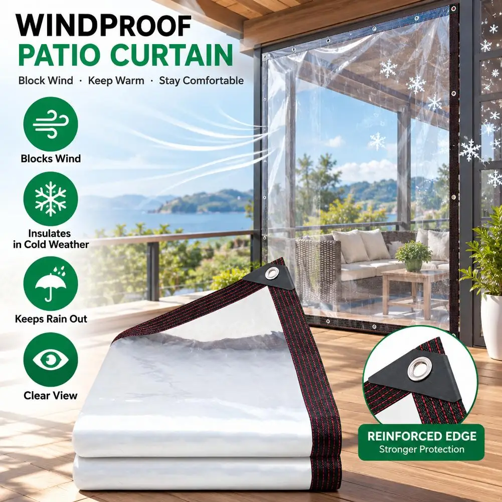 Transparent Waterproof Tarpaulin Garden Rainproof Clear Poly Tarp Plant Cover Insulation Shed Cloth with Grommets ﻿
