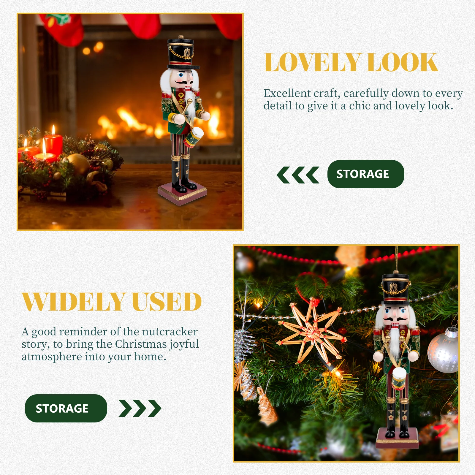 زخرفة كسارة البندق الخشبية التقليدية لعيد الميلاد ديكور المنزل سطح المكتب عطلة الديكور عيد الميلاد احتفالي الحرفية هدية عيد الميلاد