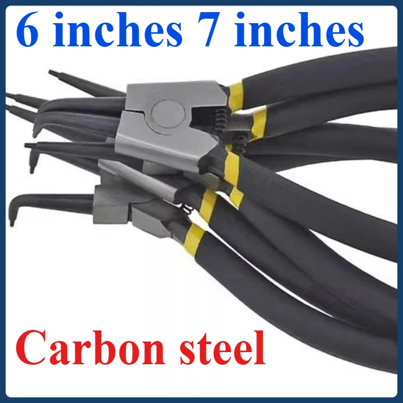 

Outer/inner snap ring straight head elbow snap ring pliers 6 inches 7 inches