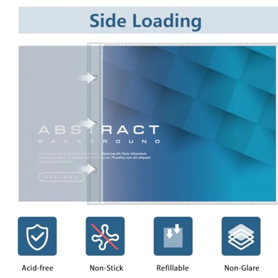 8.5 x 14 Page Protecto 50Pack Legal Size Paper Sleeves Landscape Document Sleeves for 3 Ring Binder Side Loading