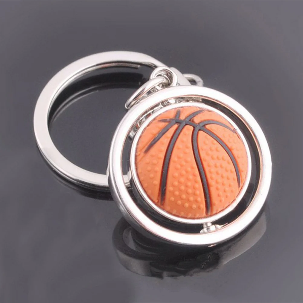 

Basketball Metal Key Ring 3D Sports Rotating Keychain Durable Gift Basketball Key Holder for Fans Ball Keychain