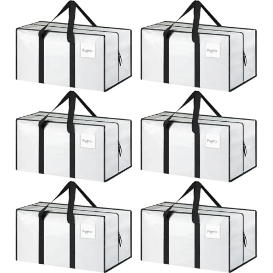

Extra Heavy Duty Large Moving Bags with Strong Zipper and Comfortable Handles Sturdy and Durable Clothes Storage Bags Totes Bin
