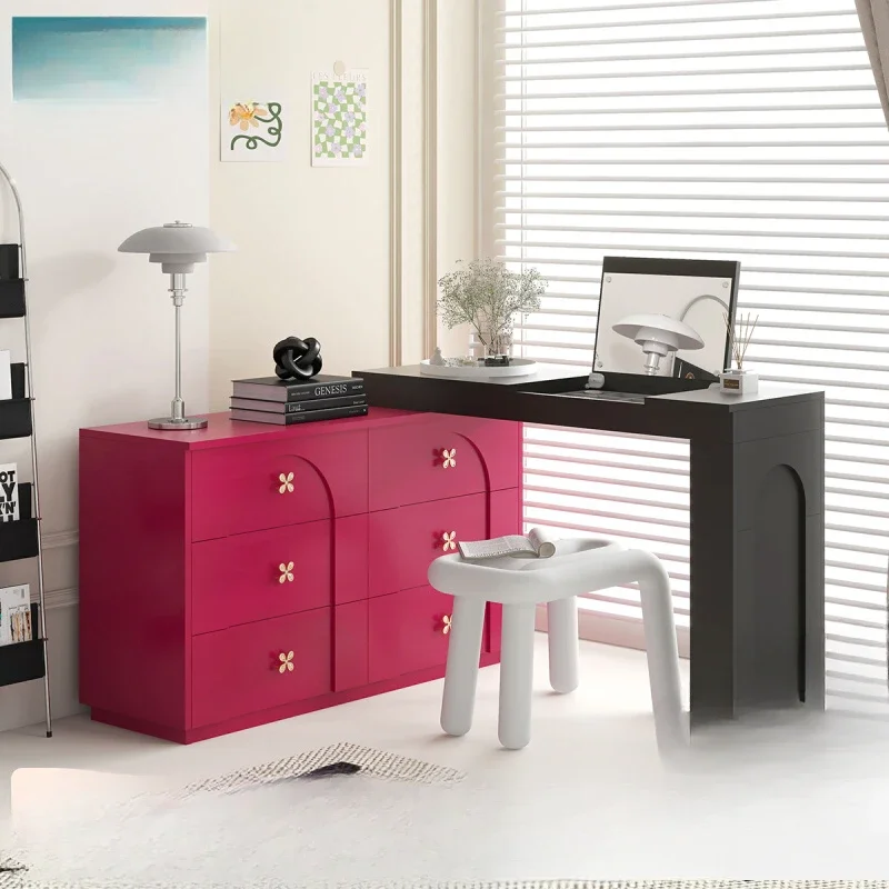 Furniture Barbie vanity, bucket cabinet integrated combination, master bedroom storage cabinet, flip mirror, corner makeup table