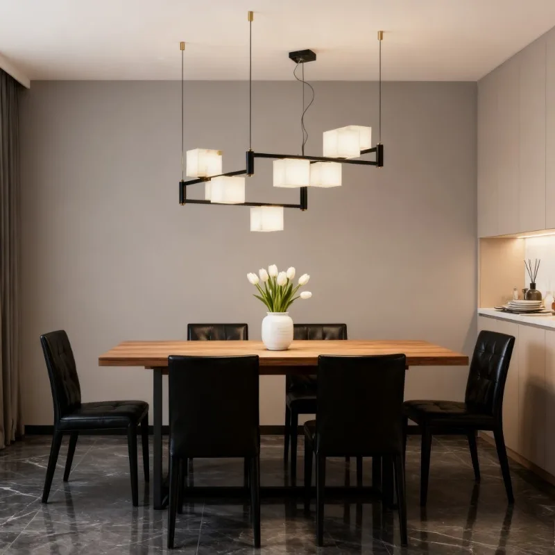 

Spanish white luxury marble pendant light LED pendant light villa decorative light living room bedroom branch Chandeliers