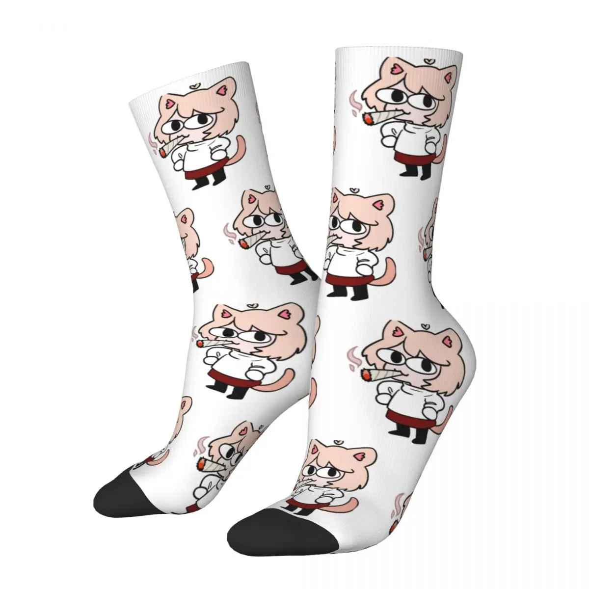 Fashion Male Men Socks Harajuku Smoking Neco Arc Meme Sock Anime Cat High Quality Women's Stockings Spring Summer Autumn Winter