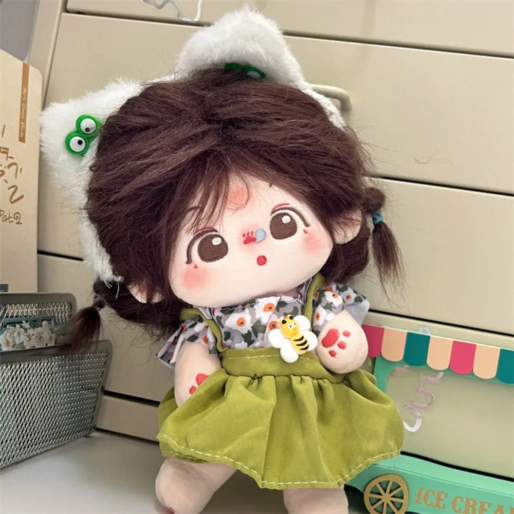 20cm Gyapot Babaarcú de nem okos nő Öltözés beállítása hand-made ruhát Szoknya headwear dolls accessor Plüss Gyermek- Babaarcú de nem okos nő ruhák Kellékek Adomány