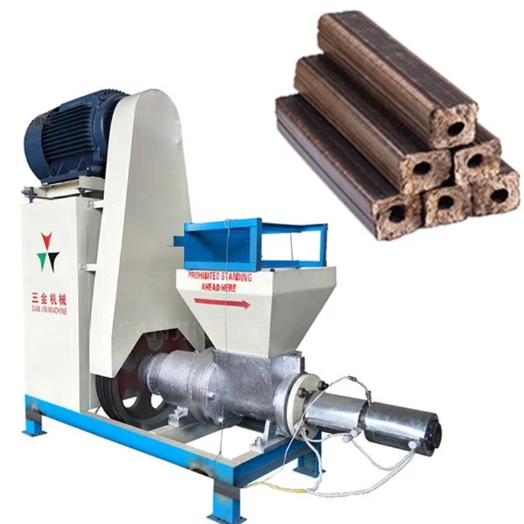 #Hot Selling Wood Waste Pinikay Extruder Sawdust Screw Briquetting Charcoal Production Line Biomass Briquette Machine