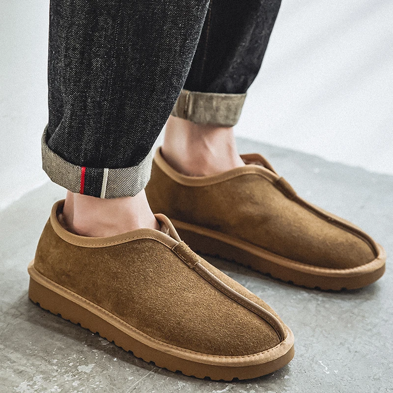 Winter Shoes For Men Boots Slip On Warm Fur Winter Sneakers Men Snow Boots Waterproof Ankle Boots Chaussure Homme Men