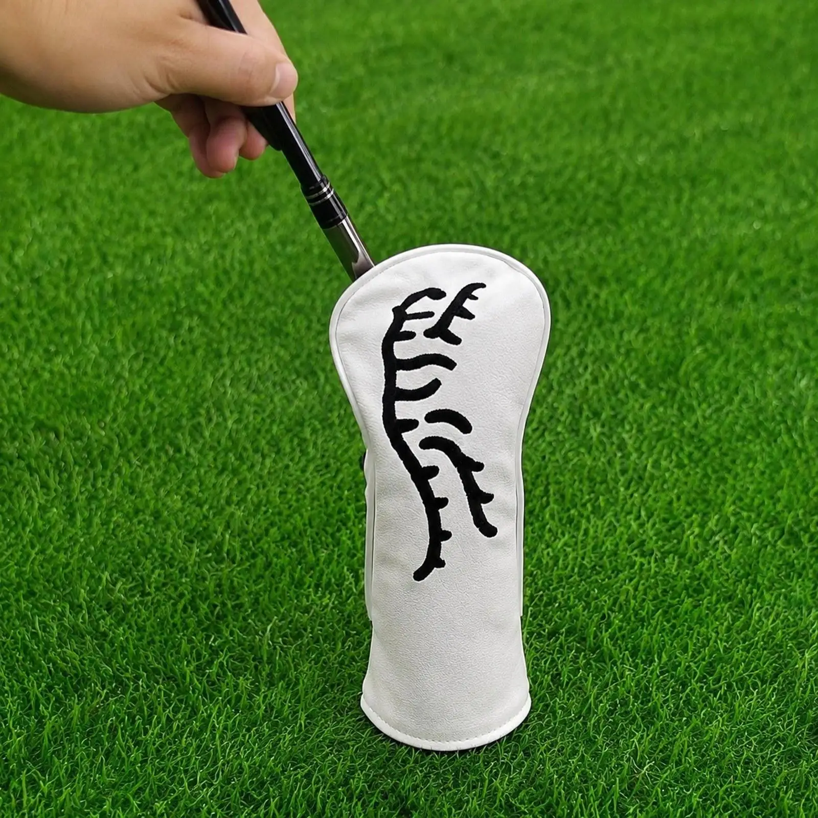 

Golf Head Cover Long Neck Wood Driver Cover Shock Resistant Durable PU Leather for Golf Club Protection Pad