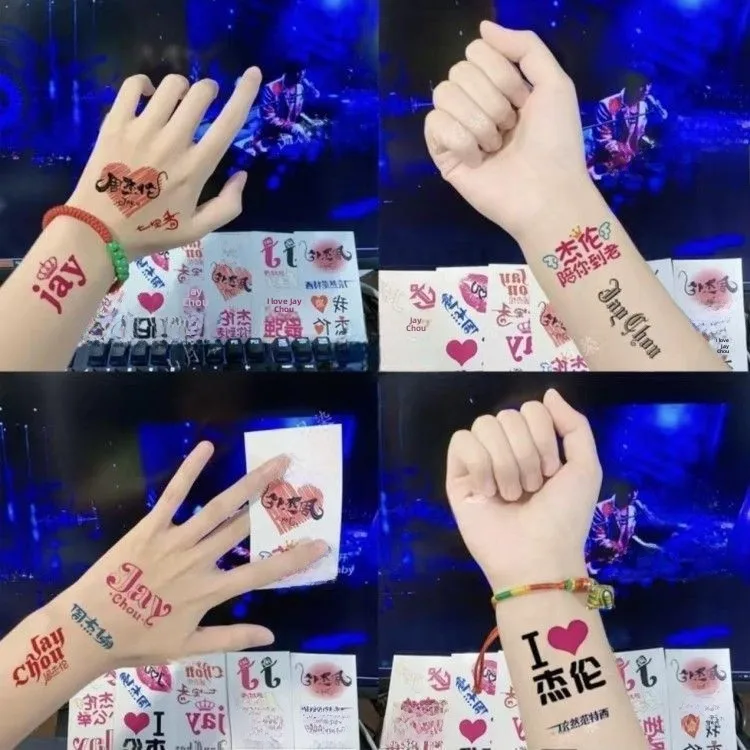 Pegatinas Facis de Jay Chou para Conciertos 2024, Maquillaje de Carnaval, Calcomanías Corpors Impermeables, Decoración ...