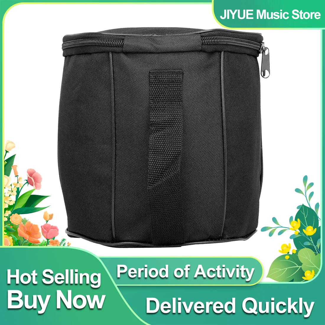 Hexagonal Accordion Tote Black Handbag Cotton Bag Oxford Cloth Metal Zip Double Lining Accordion Bag Accordion Accessories