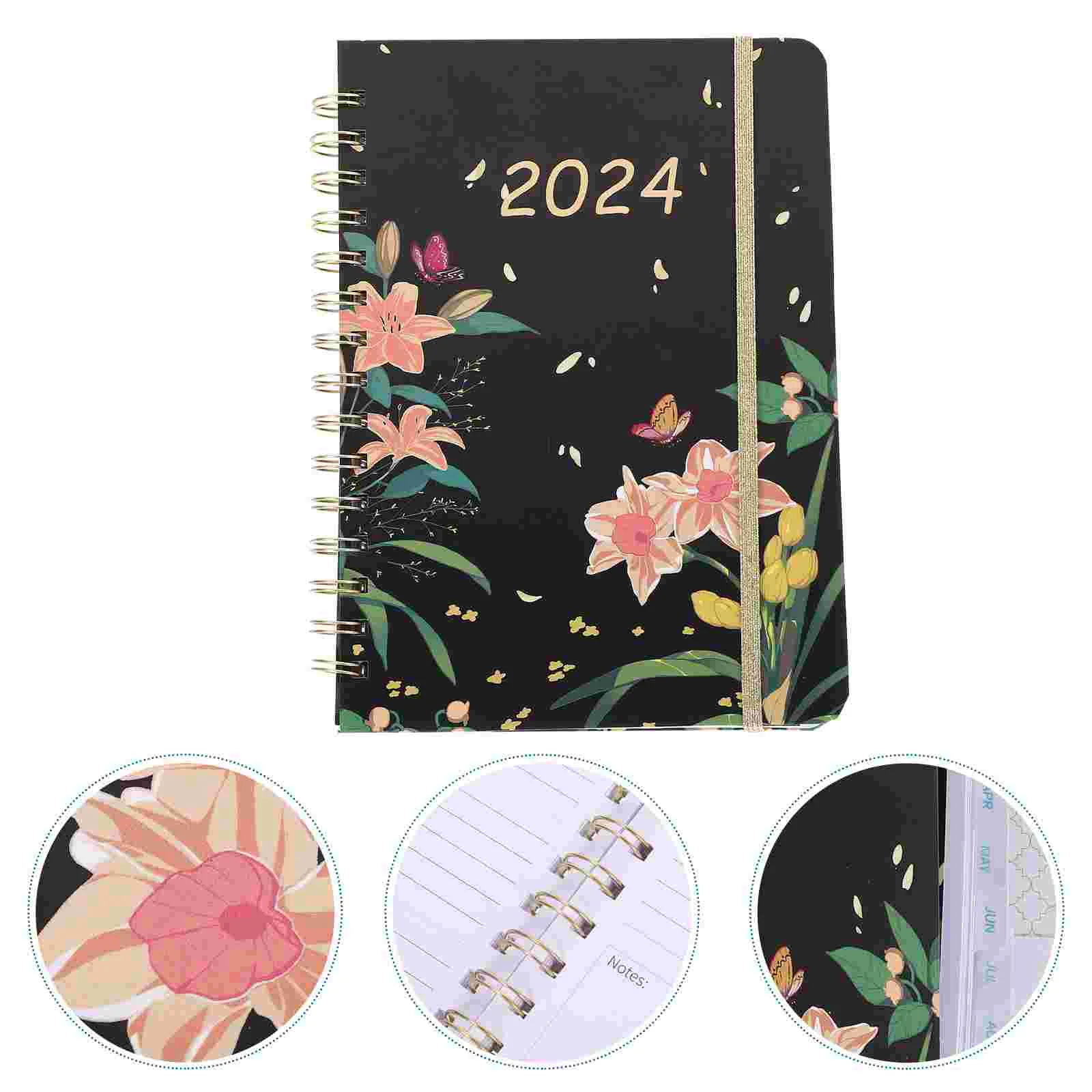 Notepads 2024 Plan Academic Planner Double Line Schedule Notebook Daily Training with Calendar Diary Fitness