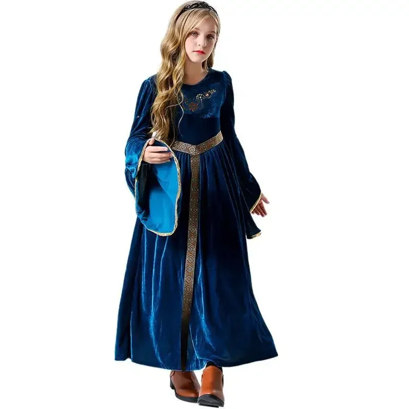 2025 Robe Longue Cosplay de Princesse pour Enfant, Costume de Spectacle sur Scène, Nouvelle Collection 2023