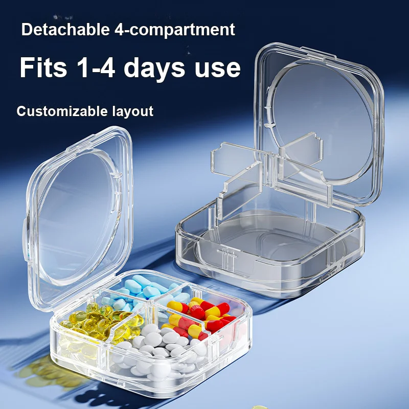 7-Layer Combined Pill Box, Food Grade 7 Days Independent Compartments, Portable Pocket Medicine Storage Organizer
