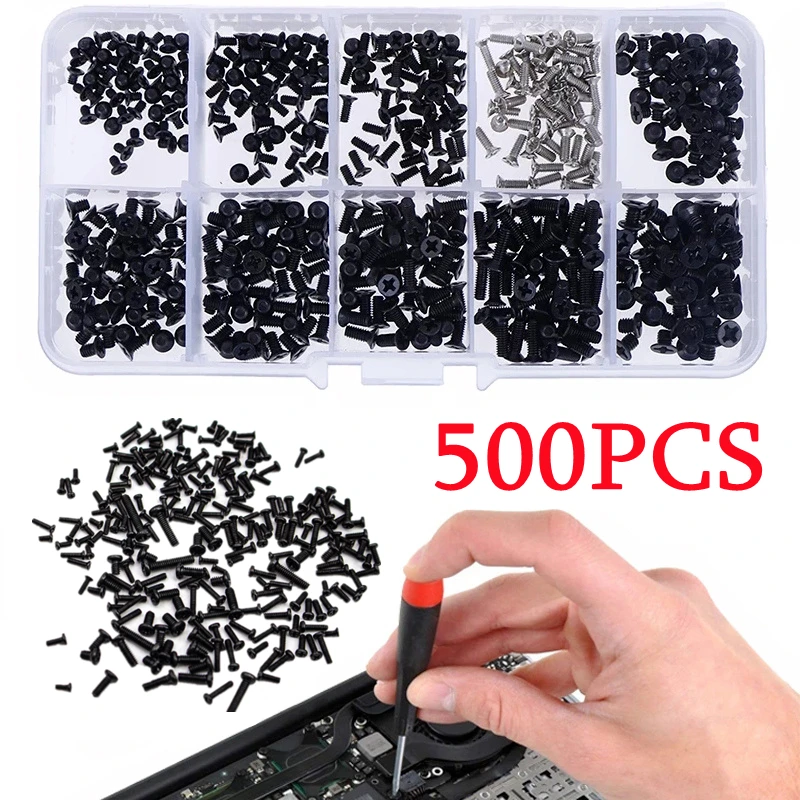 500Pcs 18 Types Mini Screw Nuts DIY Kit Laptop Computer Assemble Repair Screws Fastener Set for Repairing Glasses Mobile Phone