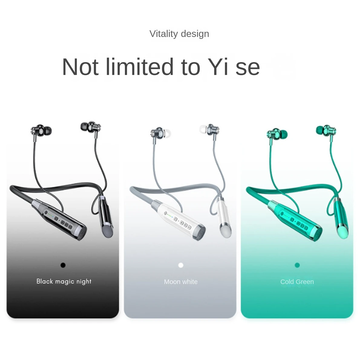 A12 Neck-Mounted Bluetooth 5.0 Headset Long Standby Wireless Pluggable Graphics Headset Semi-In-Ear TWS BlackABGI