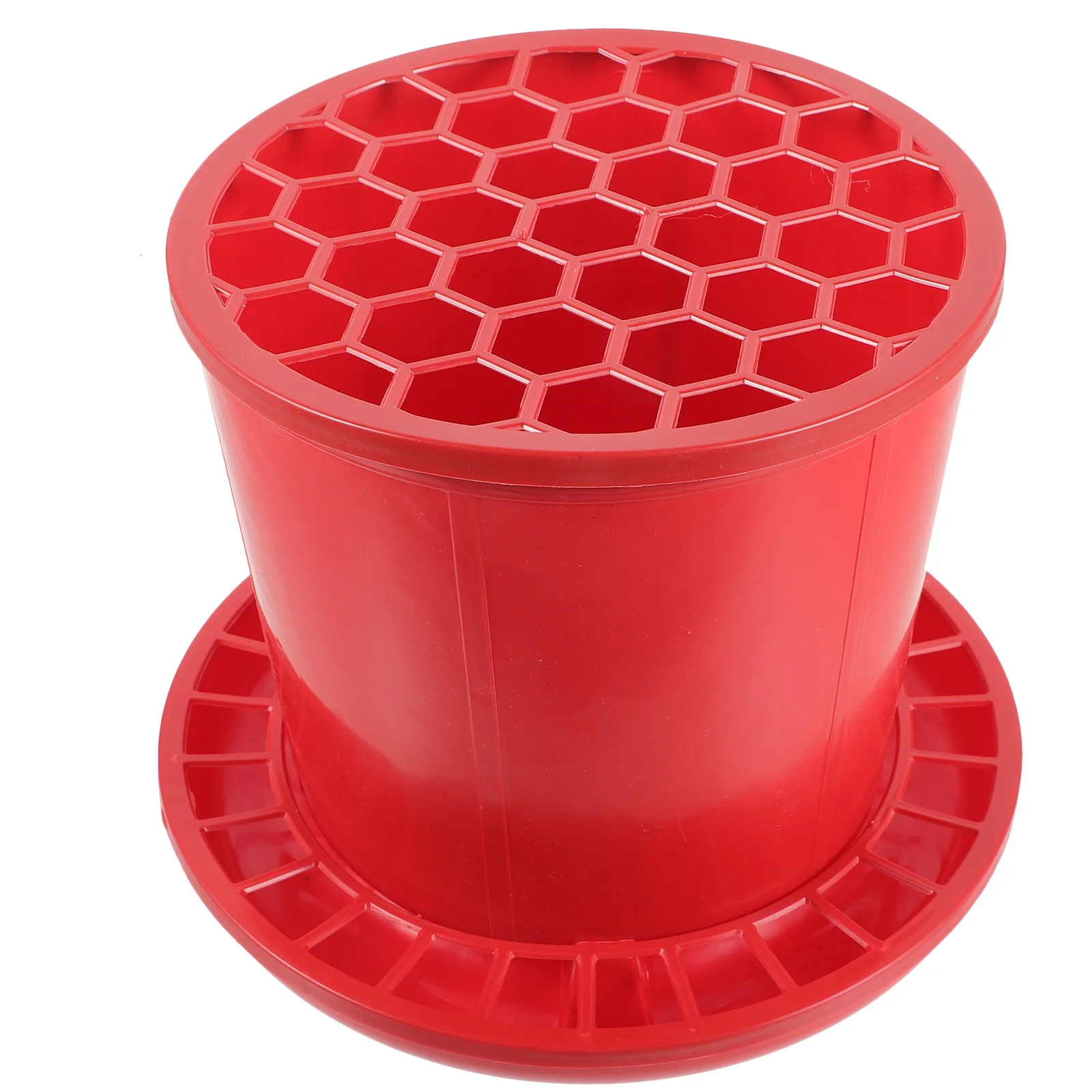 

Chicken Feeder Automatic Poultry Food Container Reusable Plastic Feeding Trough for Chickens Ducks Geese Sunproof Pressure
