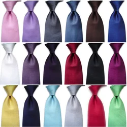 Corbatas de moda para hombres y mujeres, accesorios de boda de negocios, corbata de seda a rayas sólidas, negro, azul, rojo, Blanco, Morado, 10CM, 4 pulgadas