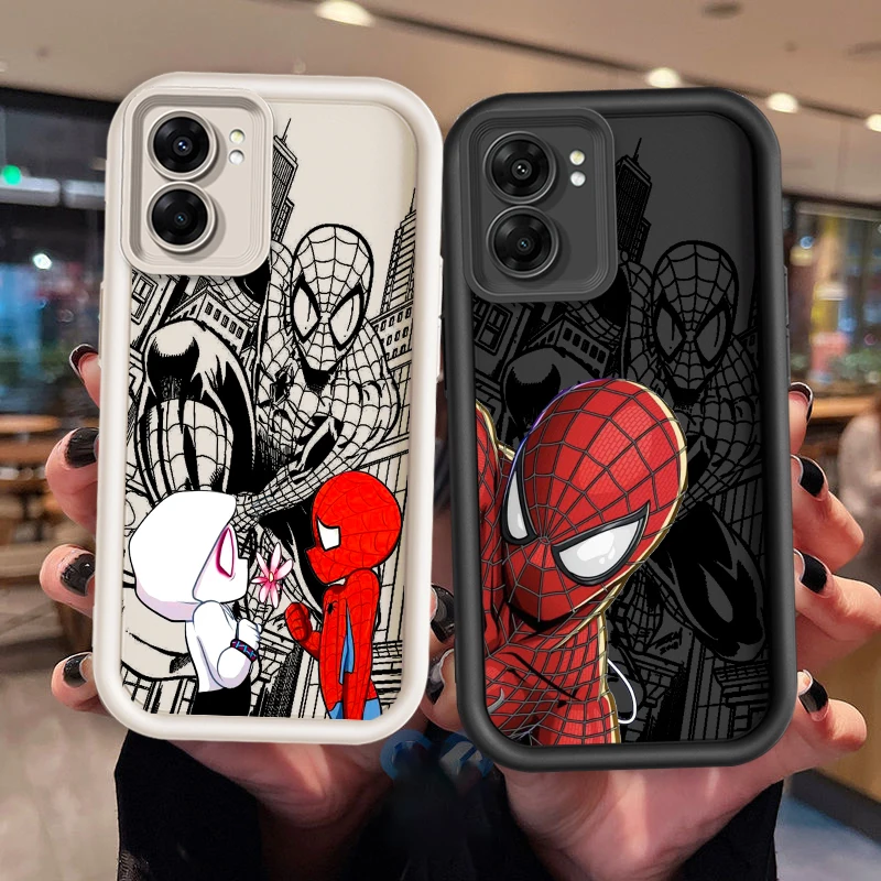 

Marvel Spider-Man Cartoon For OPPO A98 A78 A94 A76 A74 A58 A55 4G 5G A9 A53 2020 A36 Eye Ladder Cover Capa Fundas Phone Case
