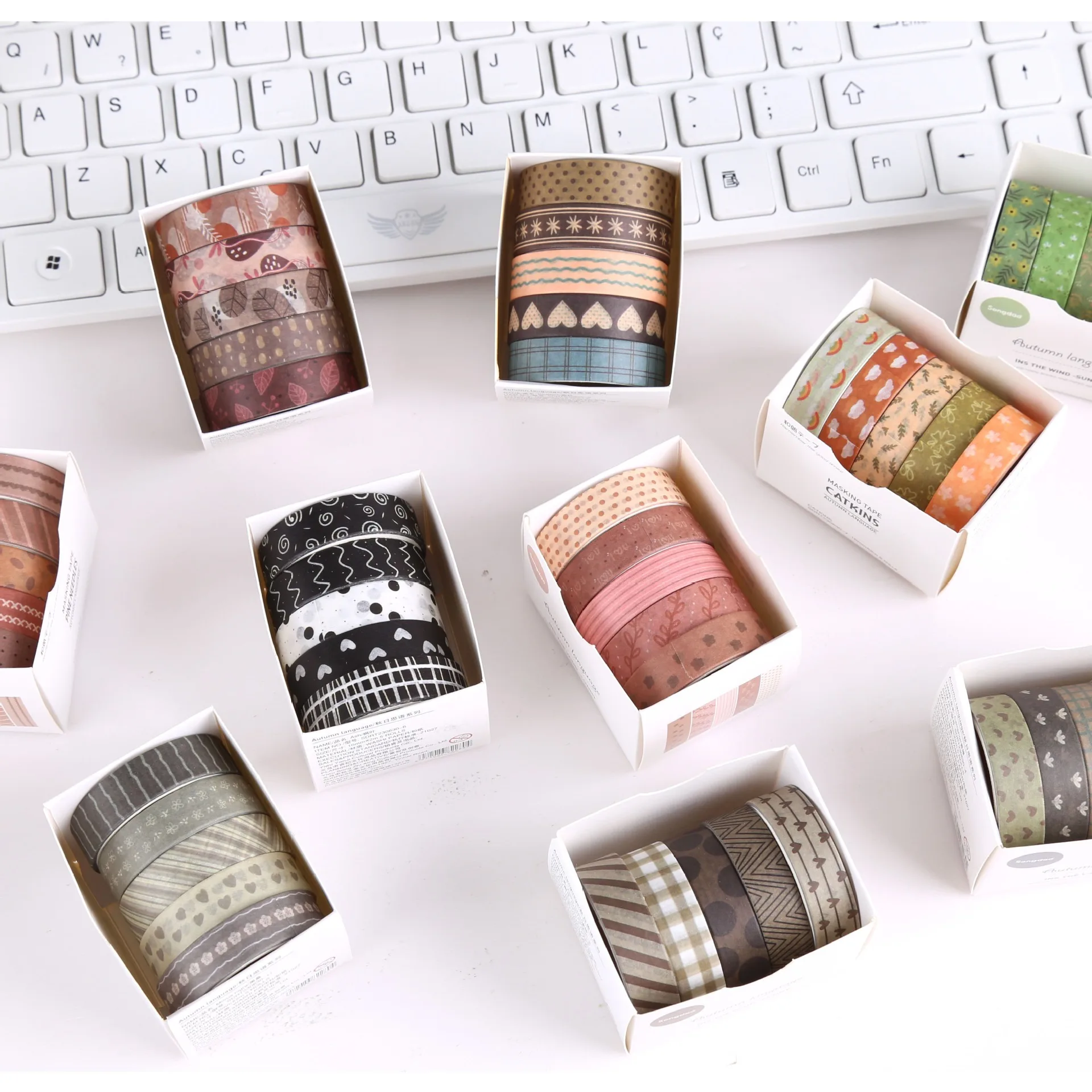 5 Rolls Forest Washi Tape Set Colorful Flowers Watercolor Plants Masking Tape Scrapbooking Adhesive DIY Journals Crafts