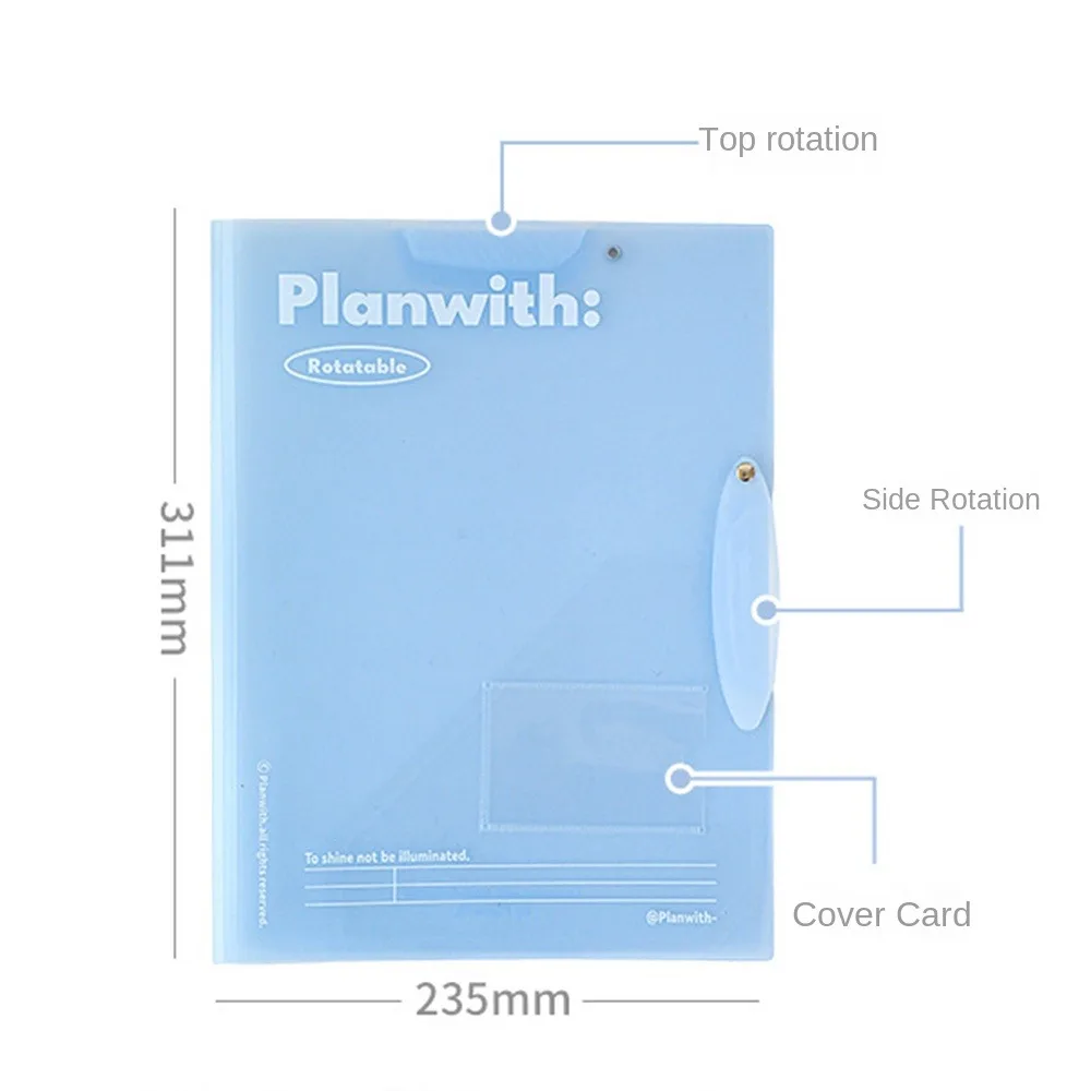 3pcs Gifta Transparent Rotating Folder A3 To A4 Portable Test Paper Storage Book Test Paper Folder Student Folders