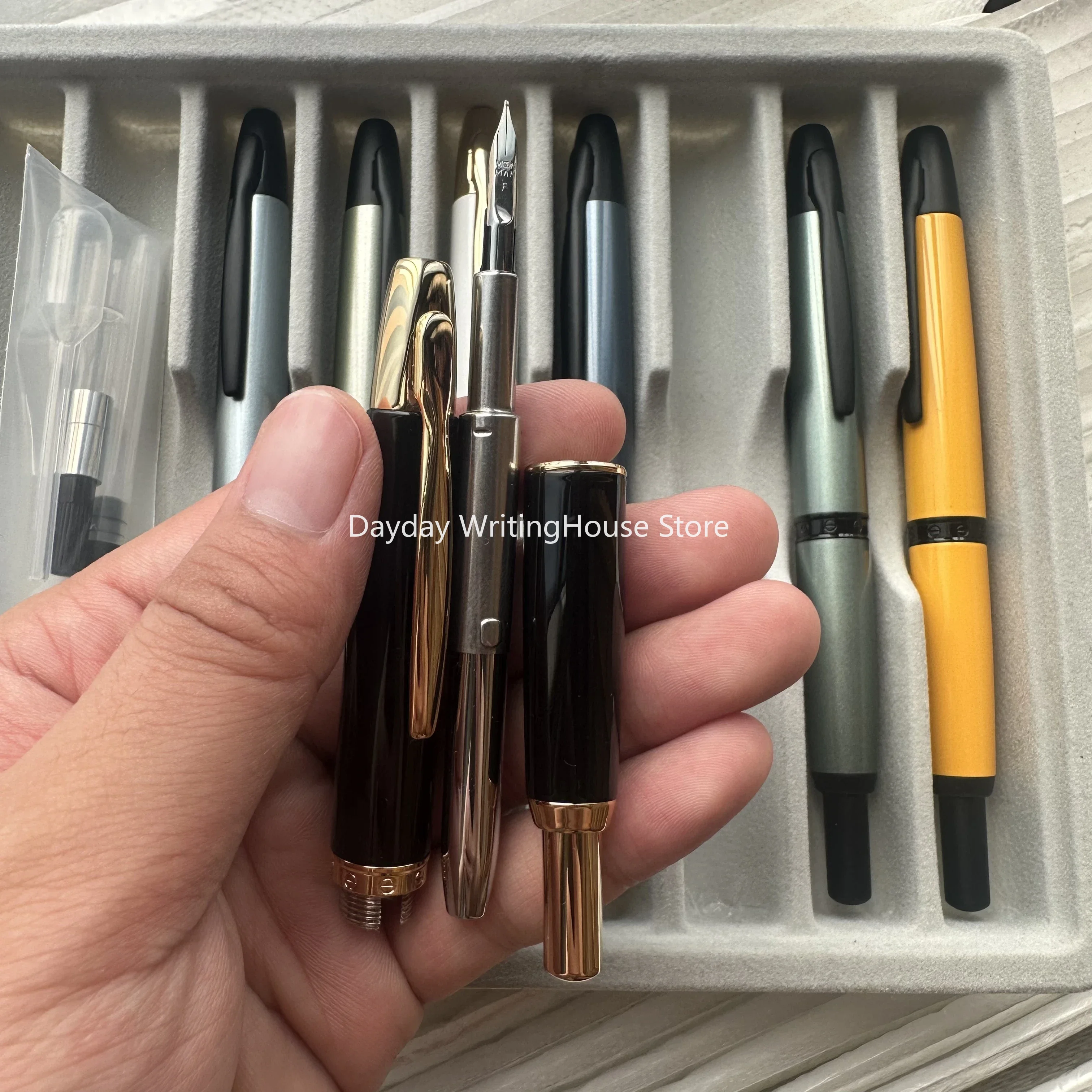 MAJOHN-A1 Imprensa Caneta-tinteiro, Retrátil, Nib Fino, 0,5mm de Metal com Clip, Ink Pen, Escrita, Gift Set, Escritório, Material Escolar, Novo