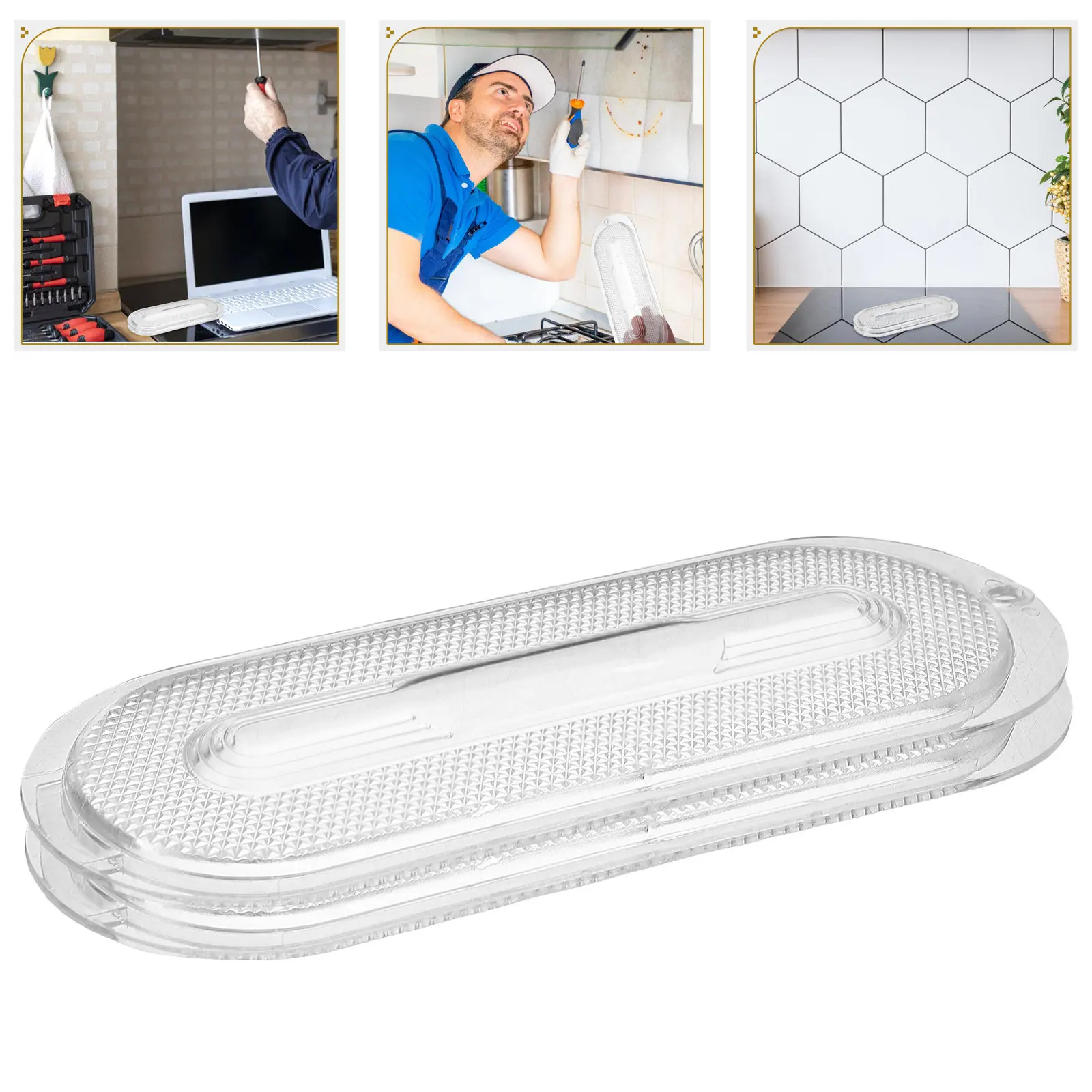 

2Pcs Range Hood Oval Light Cover Lamp Board Protector High Brightness Oval Lamp Piece Kitchen Range Hood Light Enclosure