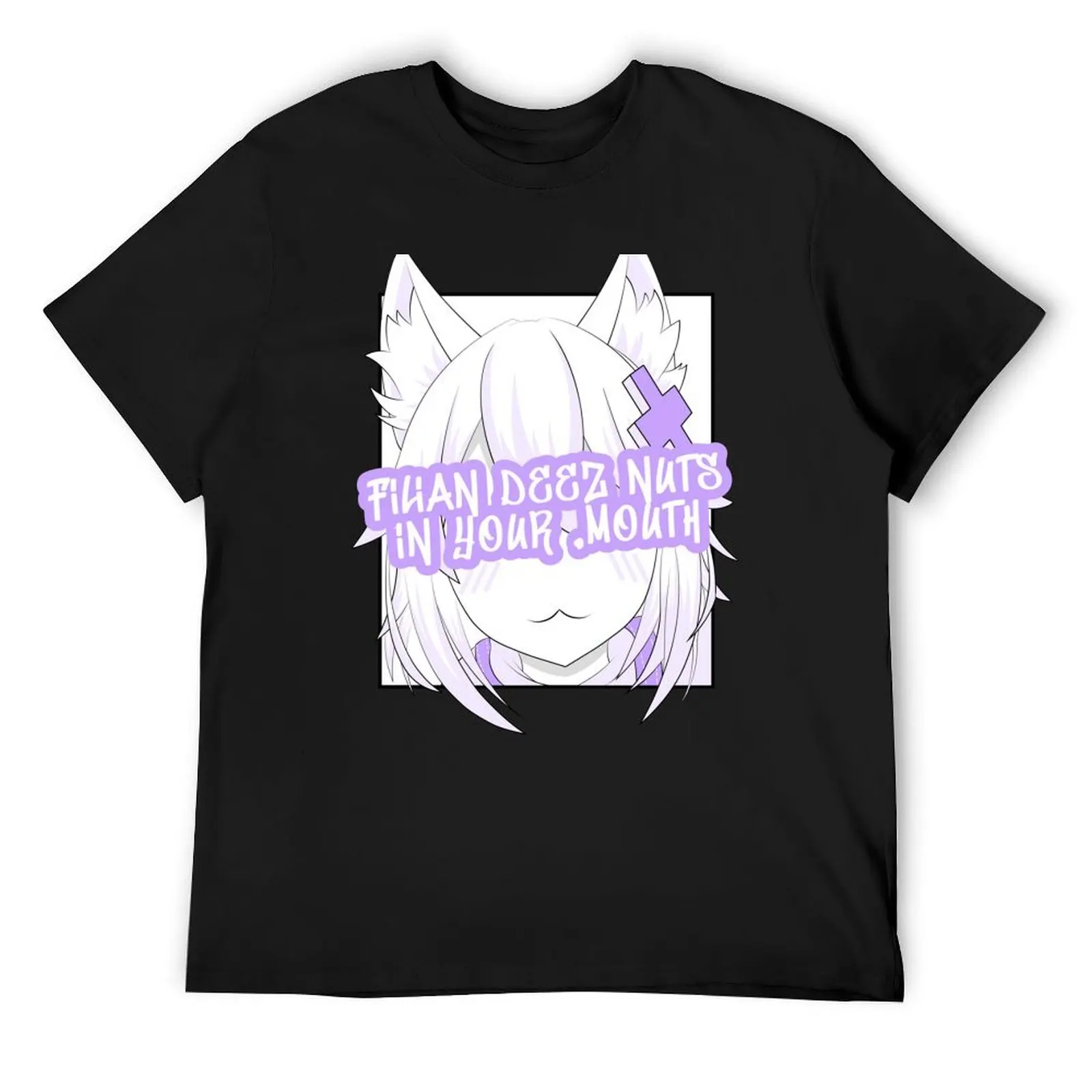 Anime Vtuber Filian Meme Print Men Women T-Shirt Funny Fox Girl Parody Design Short Sleeve Crewneck Loose Casual Streetwear Top